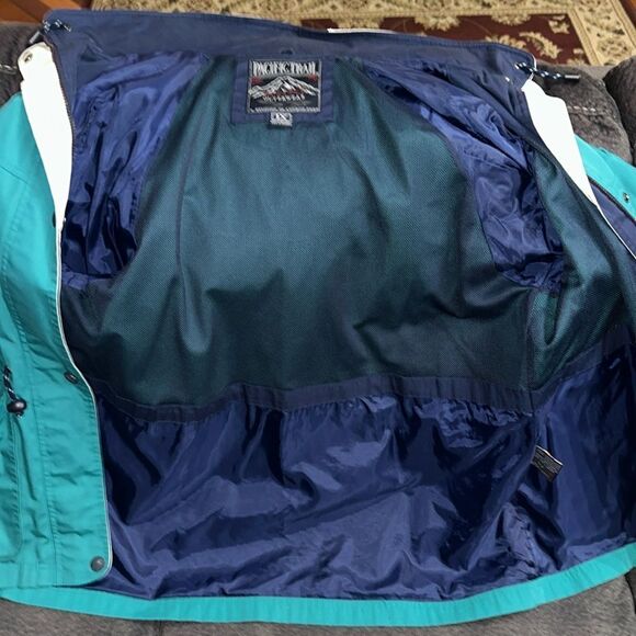 Pacific Trail 1X Green Navy Cotton Blend Canvas Material Rain Utility Jacket - Picture 14 of 16